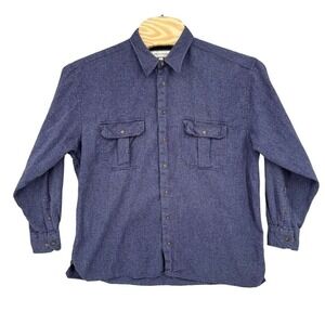 JJ Farmer XL Blue Flannel Long Sleeve Button Up Men's‎ Shirt